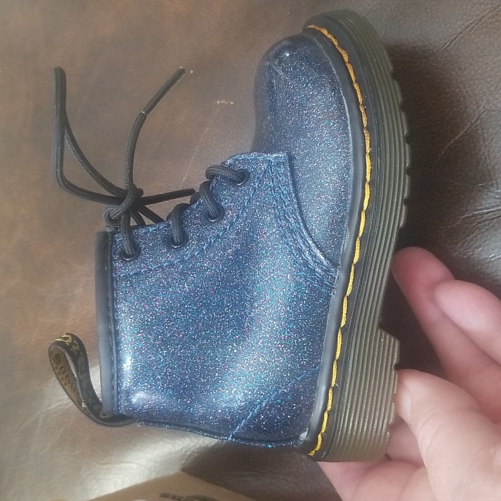 Dr Martens 1460 Blue Cosmic Glitter Boots - Picture 15 of 15